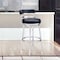 Armen Living Madrid 26" Counter Height Swivel Black Faux Leather and Brushed Stainless Steel Bar Stool LCMABABSBL26 - alternate 2